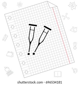 Web icon. Crutches