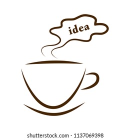 web icon cups of coffee with steam cloud idea isolated