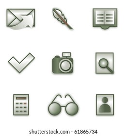 Web icon in dark green tone