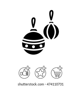 Web icon. Decorations for the Christmas tree, Christmas balls