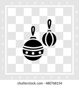 Web icon. Decorations for the Christmas tree, Christmas balls