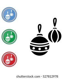 Web icon. Decorations for the Christmas tree, Christmas balls