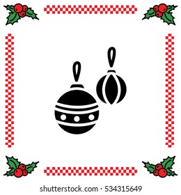Web icon. Decorations for the Christmas tree, Christmas balls