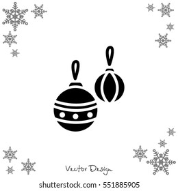Web icon. Decorations for the Christmas tree, Christmas balls