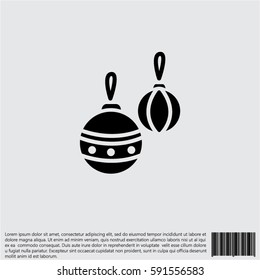 Web icon. Decorations for the Christmas tree, Christmas balls