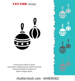 Web icon. Decorations for the Christmas tree, Christmas balls