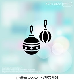 Web icon. Decorations for the Christmas tree, Christmas balls