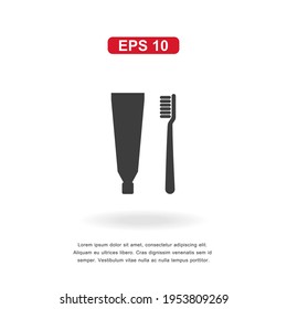 icono de la web signo de dentífrico dental aislado en fondo blanco. Ilustración vectorial simple.