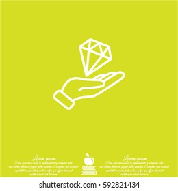 Web icon. Diamond in hand