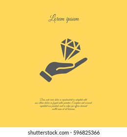 Web icon. Diamond in hand