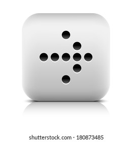 Web icon with digital arrow sign. Series in a stone style. Rounded square button with gray reflection black shadow on white background. Graphic vector illustration internet design element 8 eps