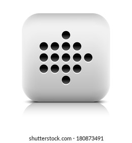 Web icon with digital arrow sign. Series in a stone style. Rounded square button with gray reflection and black shadow on white background. Graphic vector illustration internet design element in 8 eps