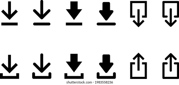 web icon of download and upload set