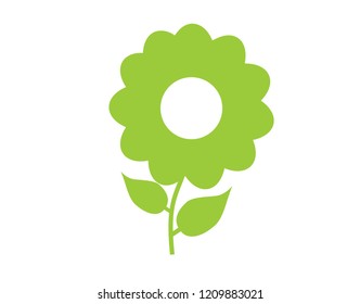 Web icon eco green flower.