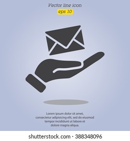 Web icon. E-mail (letter) in hand