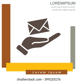 Web icon. E-mail (letter) in hand