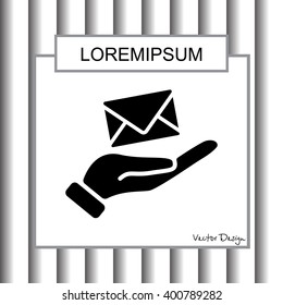 Web icon. E-mail (letter) in hand