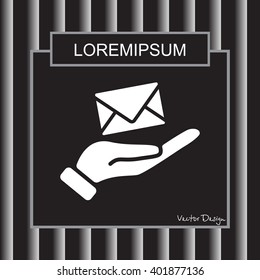 Web icon. E-mail (letter) in hand