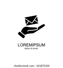 Web icon. E-mail (letter) in hand