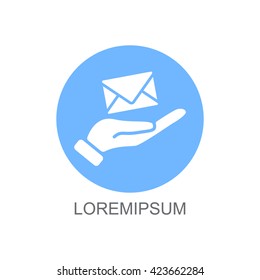 Web icon. E-mail (letter) in hand