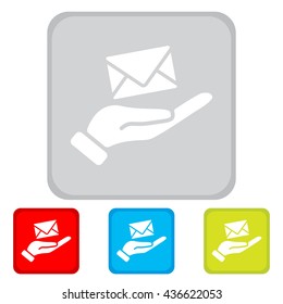 Web icon. E-mail (letter) in hand