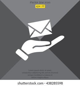 Web icon. E-mail (letter) in hand