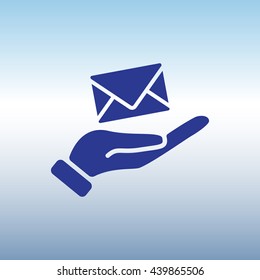 Web icon. E-mail (letter) in hand