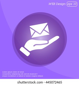 Web icon. E-mail (letter) in hand