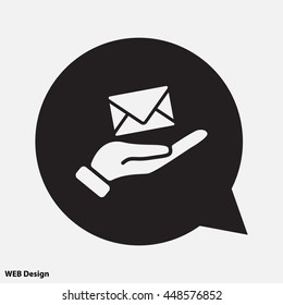Web icon. E-mail (letter) in hand
