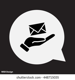 Web icon. E-mail (letter) in hand