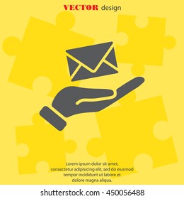 Web icon. E-mail (letter) in hand