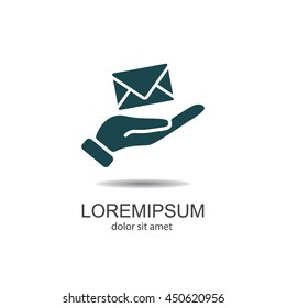Web icon. E-mail (letter) in hand