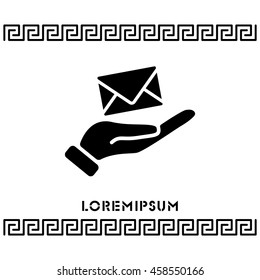 Web icon. E-mail (letter) in hand