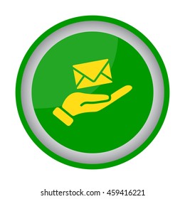 Web icon. E-mail (letter) in hand