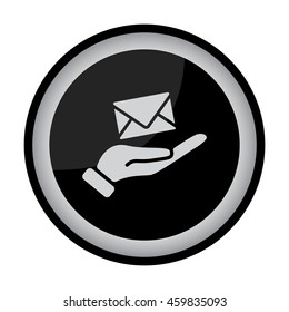 Web icon. E-mail (letter) in hand