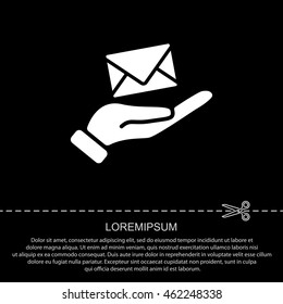 Web icon. E-mail (letter) in hand