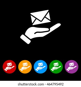 Web icon. E-mail (letter) in hand