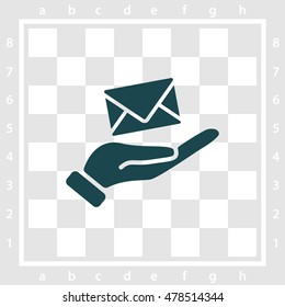 Web icon. E-mail (letter) in hand