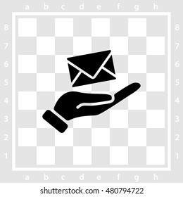 Web icon. E-mail (letter) in hand