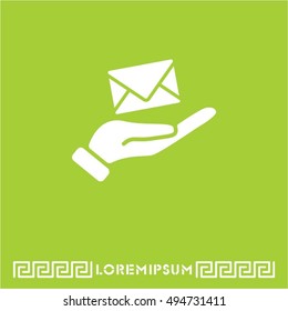 Web icon. E-mail (letter) in hand