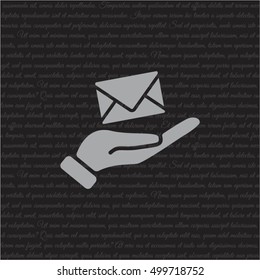 Web icon. E-mail (letter) in hand