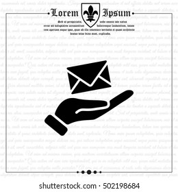 Web icon. E-mail (letter) in hand