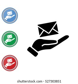 Web icon. E-mail (letter) in hand
