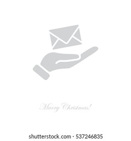 Web icon. E-mail (letter) in hand
