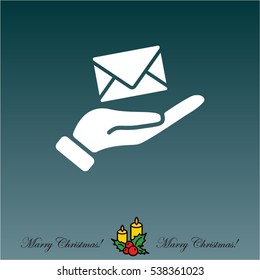 Web icon. E-mail (letter) in hand