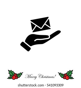 Web icon. E-mail (letter) in hand