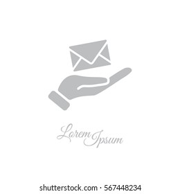 Web icon. E-mail (letter) in hand