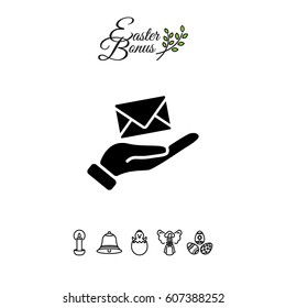 Web icon. E-mail (letter) in hand