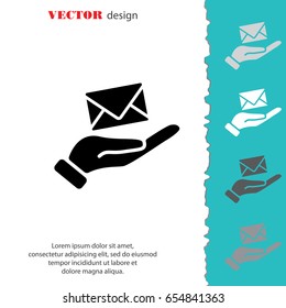 Web icon. E-mail (letter) in hand