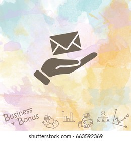 Web icon. E-mail (letter) in hand